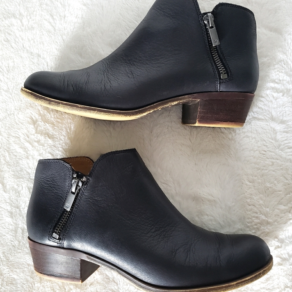 Lucky Brand Black Leather Burklee Ankle Boot / Bootie, Size 8 - Picture 5 of 12